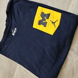 Jordan Men's University of Michigan Football Maize Blue T-Shirt Size XL
